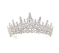 Dninmim Diademi da sposa con strass da donna, corone, copricapo, accessori per capelli, abito da sposa, gioielli, colore viola e blu