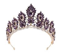 Dninmim Diademi e corone da donna strass per sposa principessa gioielli per capelli accessori per feste oro viola