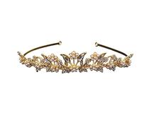 Dninmim Diademi e corone da sposa in oro da donna accessori per capelli strass gioielli da sposa 2 diademi