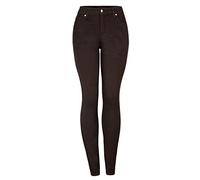 Dninmim Pantaloni a matita sottili a vita alta da donna Primavera Estate Jeans skinny marrone scuro, Caffè profondo., S