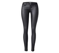 Dninmim Pantaloni da donna skinny a vita bassa slim in pelle PU primavera autunno sexy pantaloni in pelle sintetica nera, Nero , S