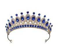 Dninmim Tiara nuziale da donna con strass, accessorio per capelli da sposa, stile vintage, 1