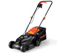DNIPRO-M Tosaerba Elettrico, 1200W, Larghezza Taglio 320mm, Altezza Regolabile 3 Livelli (25-65mm), Cesto 30L, Tagliaerba Leggero e Silenzioso per Giardino - 32N
