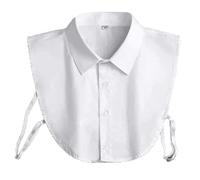DNLKWGO Finto collare camicia staccabile mezza camicia camicetta Dickey collare per uomo donna, bianco, XL