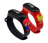 DNMH 2 Pezzi Spiider Ma/Iron ma Orologio Digitale per Bambini,Orologio Sportivo Cartoni Animati,Schermo LED Orologio per Bambino Bambina,Impermeabile Cinturino in Silicone-Cinturino Compatibile