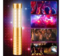 Dnoyevvs Baton Stroboscopico LED Bastone Luminoso Stroboscopico per Bottiglia di Champagne - Luce Bianca Riutilizzabile per Karaoke, Bar, Discoteche, Matrimonio Feste (Oro)