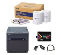DNP QW410 Stampante a sublimazione a colori da 4,5 pollici con WCM Plus e 4x6 "Kit di supporti per stampanti