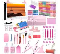 DNSGOOR 185Pcs A4 Diamond Painting Light Pad,all Inclusive Diamond Painting Accessori, Strumenti per Pittura a Diamante da,Diamond Art Sealer Colla per DIY Craft