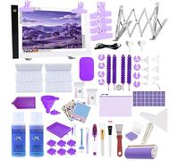 DNSGOOR 247 Pezzi All Inclusive Diamond Art Kit Accessori Diamond Painting A2 LED Diamond Painting Piastre Luminose Sigillatura Scatola Portaoggetti Strumenti per Pittura 5D Fai Da Te