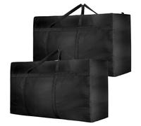 Dntorx 2 sacchetti da 180 l, extra grandi, con chiusura lampo, borsa impermeabile per trasloco, biancheria da letto, vestiti, 2 pezzi