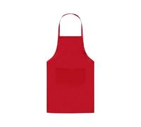 Dnyucen Grembiuli con tasche per lavoro, 6 pezzi, unisex, tinta unita, con doppie tasche, impermeabili, da cucina, cuoco, cameriere (rosso)