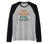 Do Good Feel Arancione Blu Maglia con Maniche Raglan