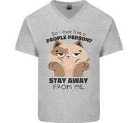 Do I Look Like A Persone Persona Divertente Cat Uomo Scollo A V Cotone T-Shirt