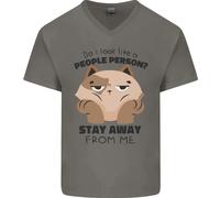 Do I Look Like A Persone Persona Divertente Cat Uomo Scollo A V Cotone T-Shirt