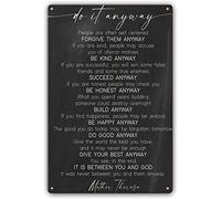 Do It Anyway Poesia Targa in metallo Decorazione da parete Citazioni di Madre Teresa Arte da parete Poster di poesie Immagini per soggiorno Stampa artistica Decorazioni artistiche Opere d'arte per uf