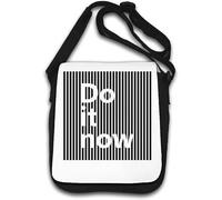 Do It Now Motivational Vertical Lines Graphic - Borsa a tracolla bianca