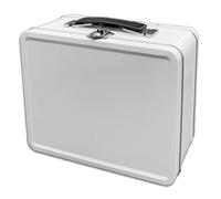 Do It Yourself DIY Medium White Lunch Box Tin for Storage Crafts and Scrapbook Fun Activities