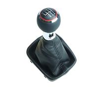 Do!LED Pomello cambio + cuffia cambio + telaio - ghiera rossa - cuciture nere - 6 velocità compatibile per Audi A3 8P 2003-2013
