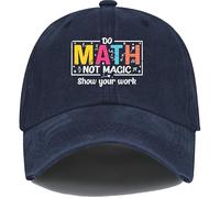 Do Math Not Magic Show Your Work Hat, Math Teacher Hat, Do Math Not Magic Show Your Work Baseball Cappelli Donna Uomo, Blu Navy profondo, 53