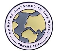 Do Not Be Conformed To This World Romans 12:2 12 2 Gesù Cristo Cristiano Bibbia Verso 3 cm Smalto Pin Badge, 1.2 Inches Wide, Smalto, Smaltato