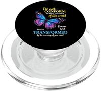 Do Not Conform Romans 12:2 Christian Butterfly Dio Adorazione PopSockets PopGrip per MagSafe