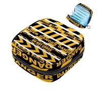 Do Not Cross - Borsa per assorbenti igienici, grande tasca mestruale con cerniera, per assorbenti mestruali, per ragazze e donne, multicolore 01, 4.7x6.6x6.6 in/12x17x17 cm