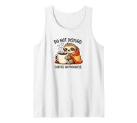Do Not Disturb Coffee Sloth Cute Funny Morning Mood Tees Canotta