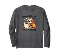 Do Not Disturb Coffee Sloth Cute Funny Morning Mood Tees Maglia a Manica