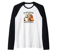 Do Not Disturb Coffee Sloth Cute Funny Morning Mood Tees Maglia con Maniche Raglan