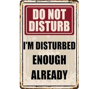 Do Not Disturb, I'm Disturbed Enough Already, divertente sarcasmo, decorazione artistica da parete in metallo, decorazione per casa, soggiorno, uomo, grotta, ufficio, dormitorio, regalo, 20 x 30 cm