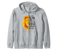Do Not Fear for I Am with You Isaiah 41:10 Lion Graphic Felpa con Cappuccio