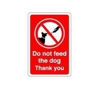 Do not feed the dog thank you - Adesivo autoadesivo ad alta aderenza (300 mm x 200 mm) Distanza di visualizzazione entro 7 m.