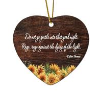 Do Not Go Gentle Into That Good Night Piatto Cuore Ornamento di Natale in Ceramica per Albero di Natale Ciondolo Pallina Tag Calza Inverno Capodanno Vacanze Souvenir Novità Regalo per Natale