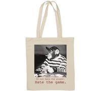 Do Not Hate The Player Hate The Game - Borsa tote in cotone naturale, colore: Bianco