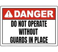 Do Not Operate Without Guards In Place Targhe In Latta Facile Da Installare Targa In Metallo Durevole Cartello In Metallo Per Pub Garage Club 20X30Cm