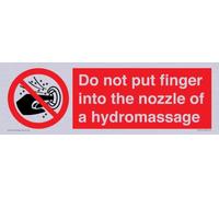 Do not put finger in the nozzle of a hydromassage Sign - 300x100mm - L31