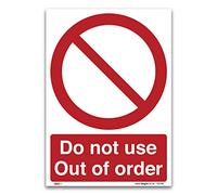 Do not use, Out of order, A4 297 x 210 mm, autoadesivo in vinile, cartelli di sicurezza per divieto