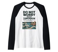 Do Not Worry About Tomorrow Matthew 6:34 Japanese Wave Maglia con Maniche Raglan