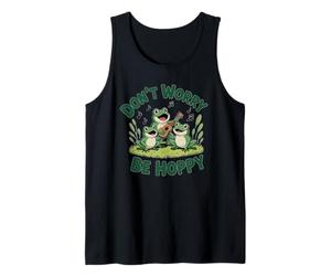 Do Not Worry Be Hoppy Cute Frogs Che suonano l'ukulele Music Art Canotta