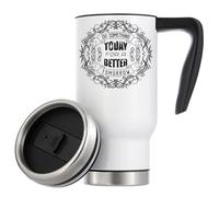 Do Something Today for A Better Tomorrow - Tazza termica da viaggio con isolamento sottovuoto, 480 ml, colore: bianco
