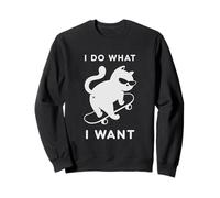 Do What I Want Cat Skateboard Cat Mom Sarcastic Humor Felpa