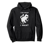 Do What I Want Cat Skateboard Cat Mom Sarcastic Humor Felpa con Cappuccio