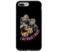 Do What I Want Leopard Print Bow Girl Rottweiler Puppy Lover Custodia per iPhone 7 Plus/8 Plus