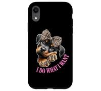 Do What I Want Leopard Print Bow Girl Rottweiler Puppy Lover Custodia per iPhone XR