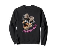 Do What I Want Leopard Print Bow Girl Rottweiler Puppy Lover Felpa