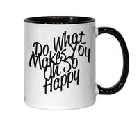 Do What Makes You Oh So Happy, tazza da tè e caffè in ceramica, colore nero