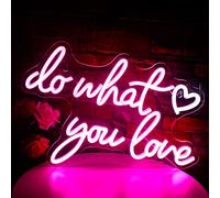 Do What You Love Segni al neon rosa per la decorazione della parete USB Powered Neon luce per la camera da letto, bar, decorazione della casa, festa di compleanno, regali