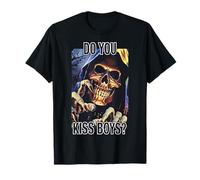Do you kiss boys Rainbow Reaper Skeleton LGBTQ Pride Vintage Maglietta