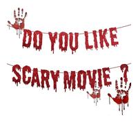Do You Like Scary Movie Banner, Red Glitter Horror Movie Night Decoration Have A Killer Birthday Garland per Hello Summer Vacation Pool Splash decorazioni di compleanno