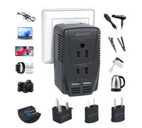 Doace convertitore di tensione per asciugacapelli stiro ferro set piumino 220V a 110V trasformatore da viaggio internazionale con porte USB di ricarica AU US UK EU Plug Adapter worldwide C11